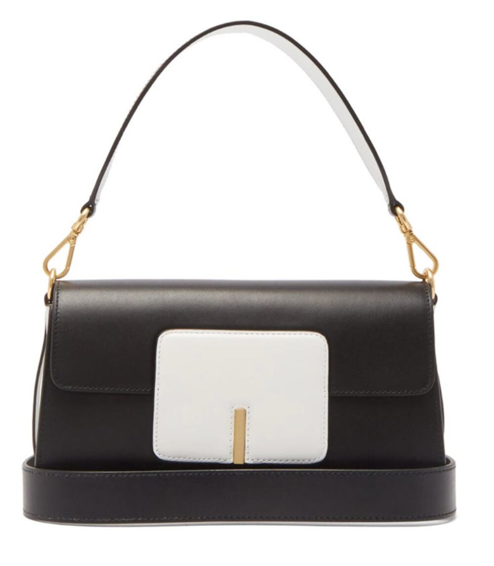 NWT Wandler Georgia Leather Flap Bag in Black and White